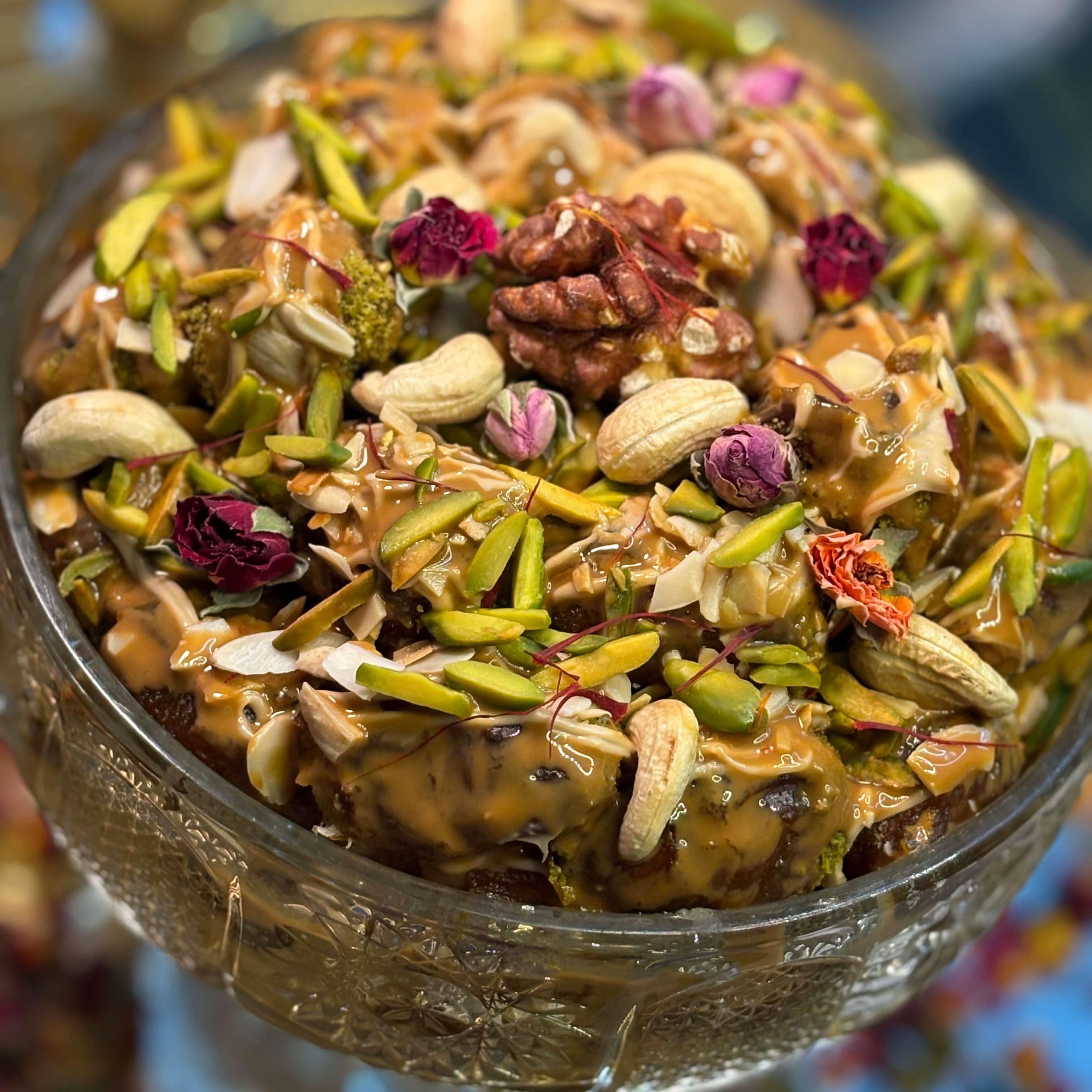 تمرية الزعفران صحون زجاج